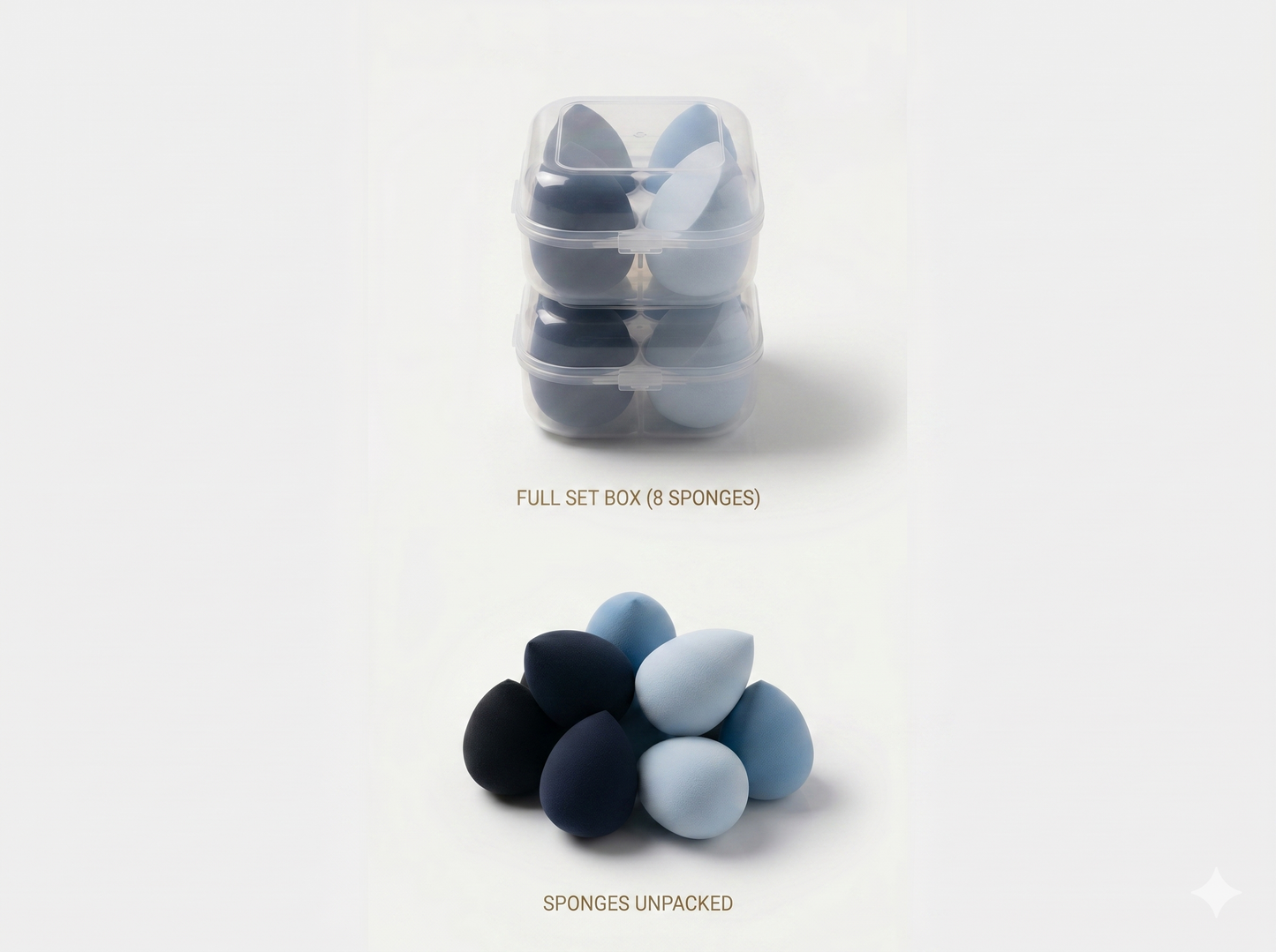 Beauty Blender Set - 2 x 4 Pack (8 Sponges) | Blue