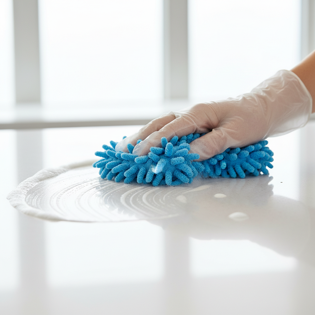 Microfibre Cleaning Scourer - In Use